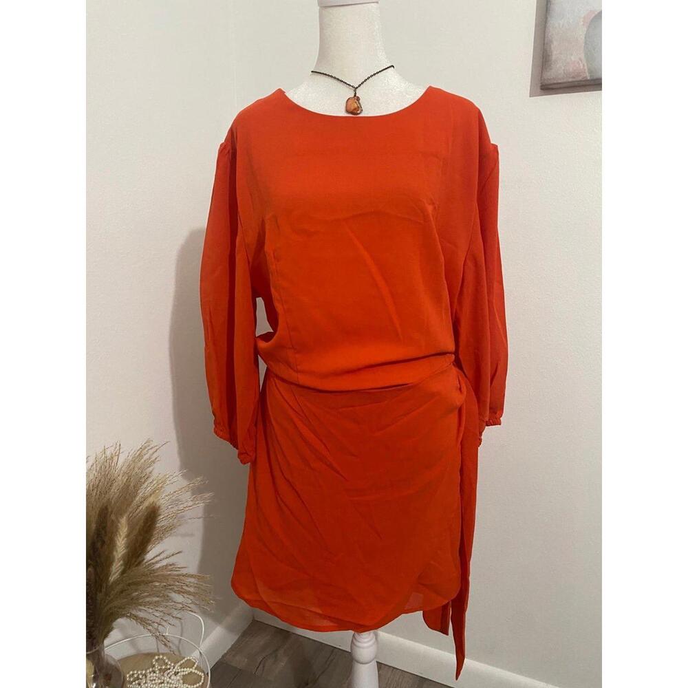 Paintcolors- Orange Wrap Dress-2XL- New (0057)